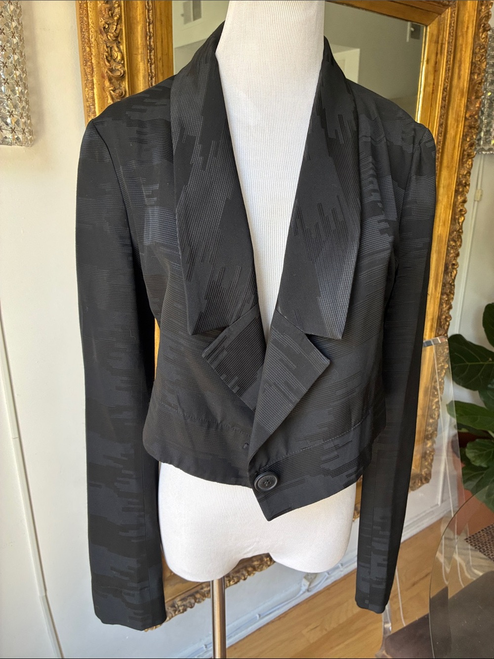 Vivienne Westwood Black Cropped Jacquard Blazer size 42